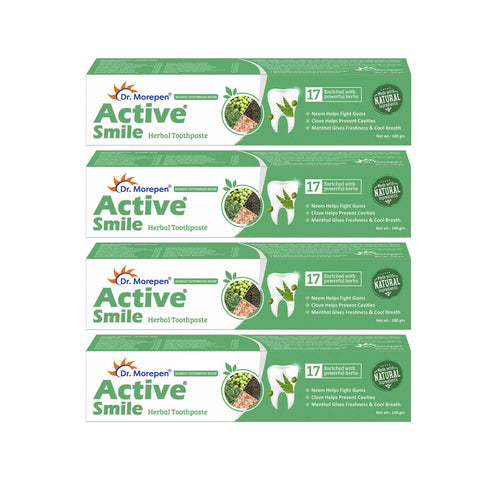 Dr. Morepen Active Smile Herbal Toothpaste with Neem | Clove And Menthol